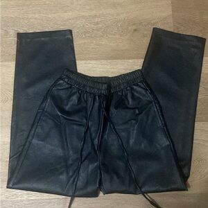 Black boutique leather pants
